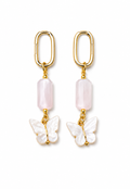 Pink Butterfly Glow – Edelstahl Ohrringe
