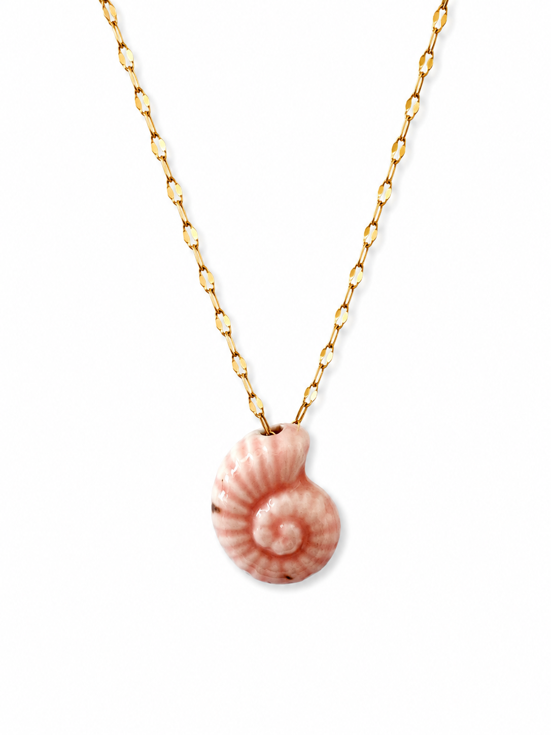 Pink Muschel Edelstahlkette