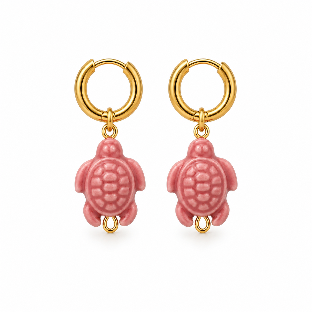 Altrosa Sea Turtle – Edelstahl Ohrringe