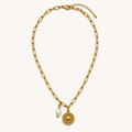 Gliederkette mit Perle und Sonnenanhänger