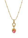 Pink Flower- Edelstahl Kette