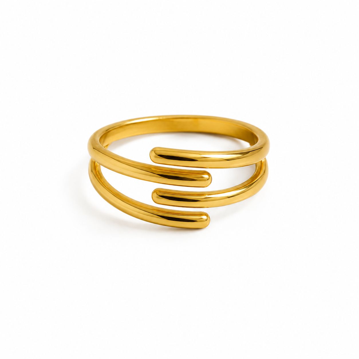 Golden Flow Ring – Edelstahl Ring