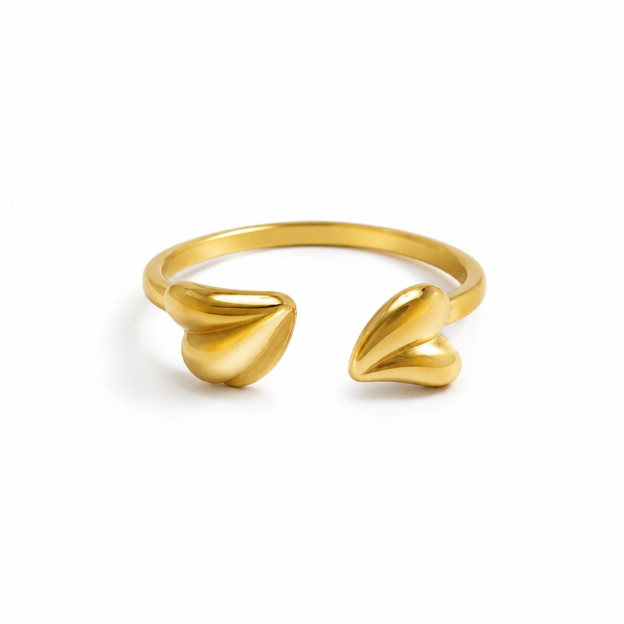 Golden Heartline Ring – Edelstahl Ring